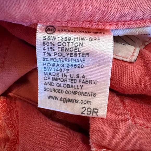 AG Adriano Goldschmied Sz 29 The Legging Ankle Super Skinny Jeans Flamingo Pink - Picture 5 of 7